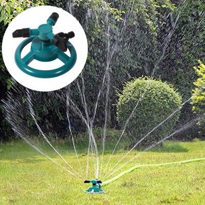 360° Fully Circle Rotating Watering Sprinkler Irrigation System 3 Nozzle Pipe Hose for Garden , 3 Nozzle Irrigation, Rotating Irrigation Sprinkler   